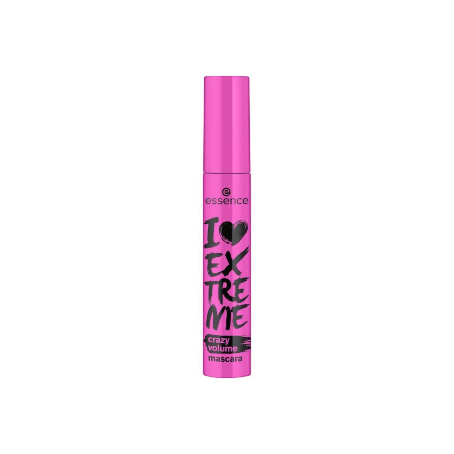máscara de pestañas Essence I Love Extreme Crazy Volume con envase rosa