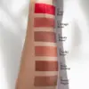 swatches de tonos Pierre René Cover Matte Liquid Lipstick del 01 al 06 sobre piel