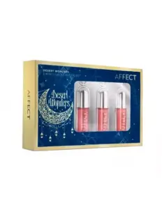 Pack de 3 mini labiales líquidos Desert Wonders de Affect en su caja