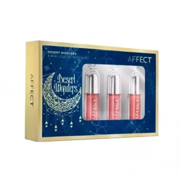 Pack de 3 mini labiales líquidos Desert Wonders de Affect en su caja
