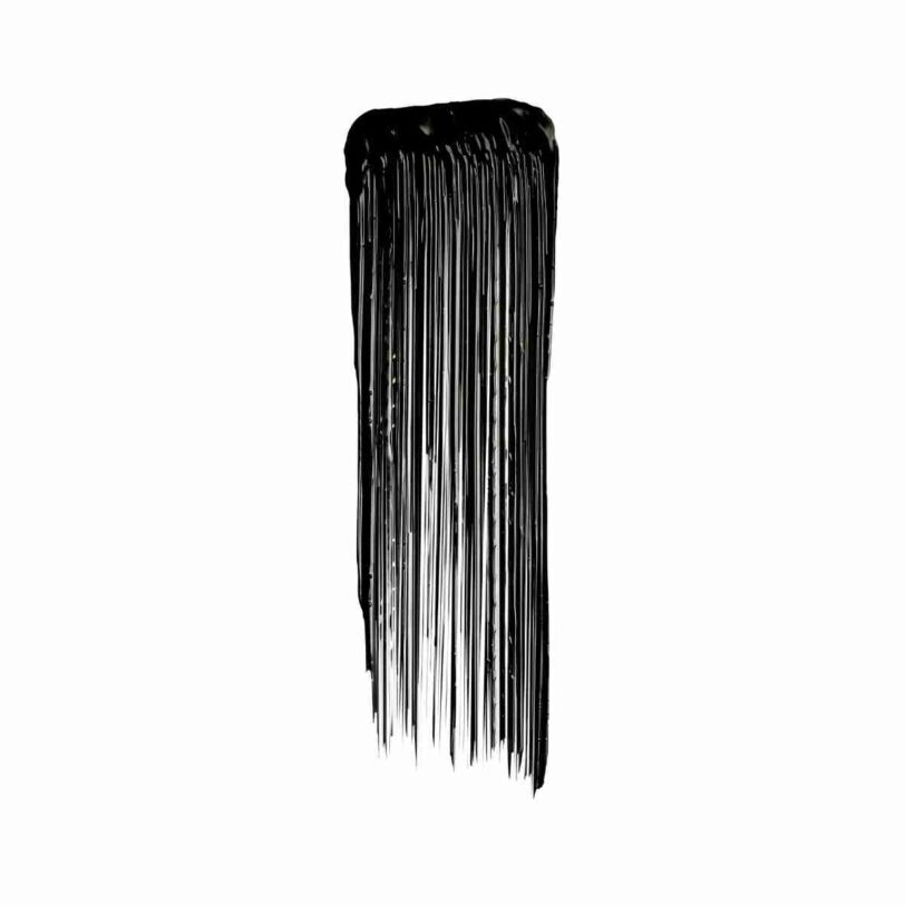 swatch negro intenso de la máscara de pestañas Maybelline Lash Sensational Sky High