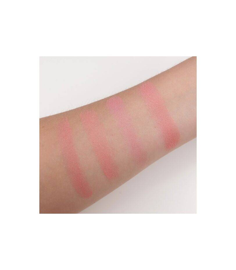 Swatches del colorete Sweet Melody de Bell Cosmetics sobre la piel
