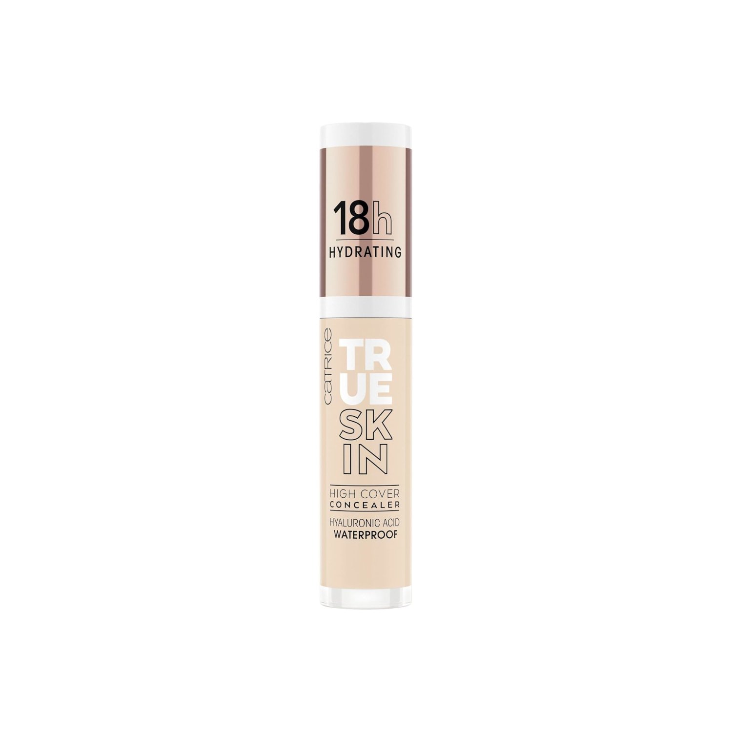 corrector Catrice True Skin High Cover en envase beige y dorado