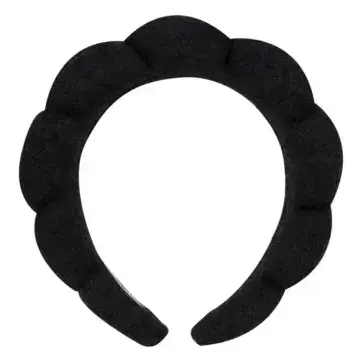 Diadema nube Brushworks negra para maquillaje y skincare