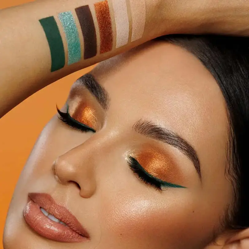 swatches paleta Sea Forest Pierre René maquillaje de ojos profesional