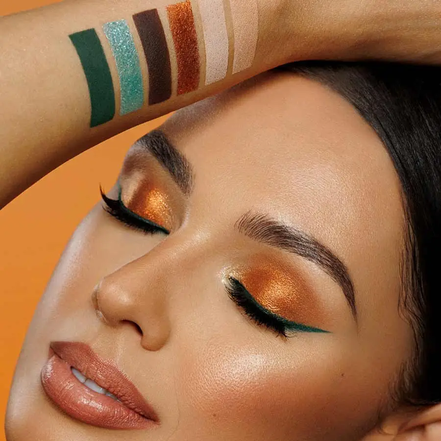 swatches paleta Sea Forest Pierre René maquillaje de ojos profesional