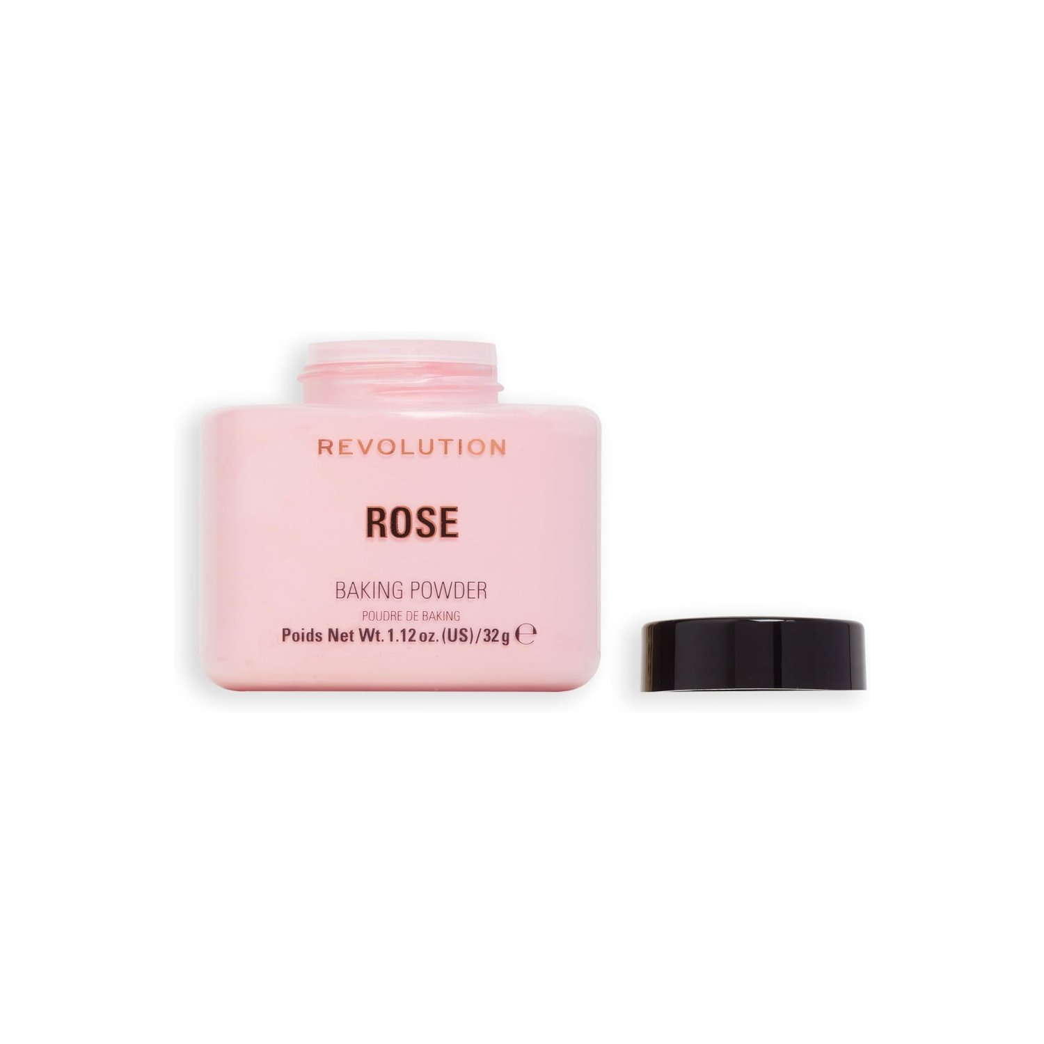 Revolution Rose Baking Powder ā Tarro Abierto Revolution Rose Baking Powder polvo suelto fijador tono rose 32g