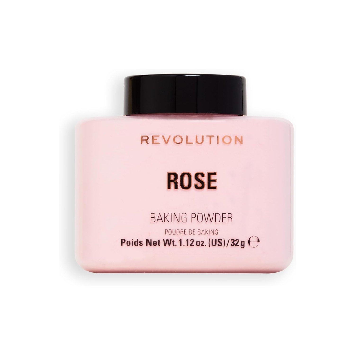 Revolution Rose Baking Powder ā Tarro Cerrado Revolution Rose Baking Powder polvo suelto fijador tono rose 32g