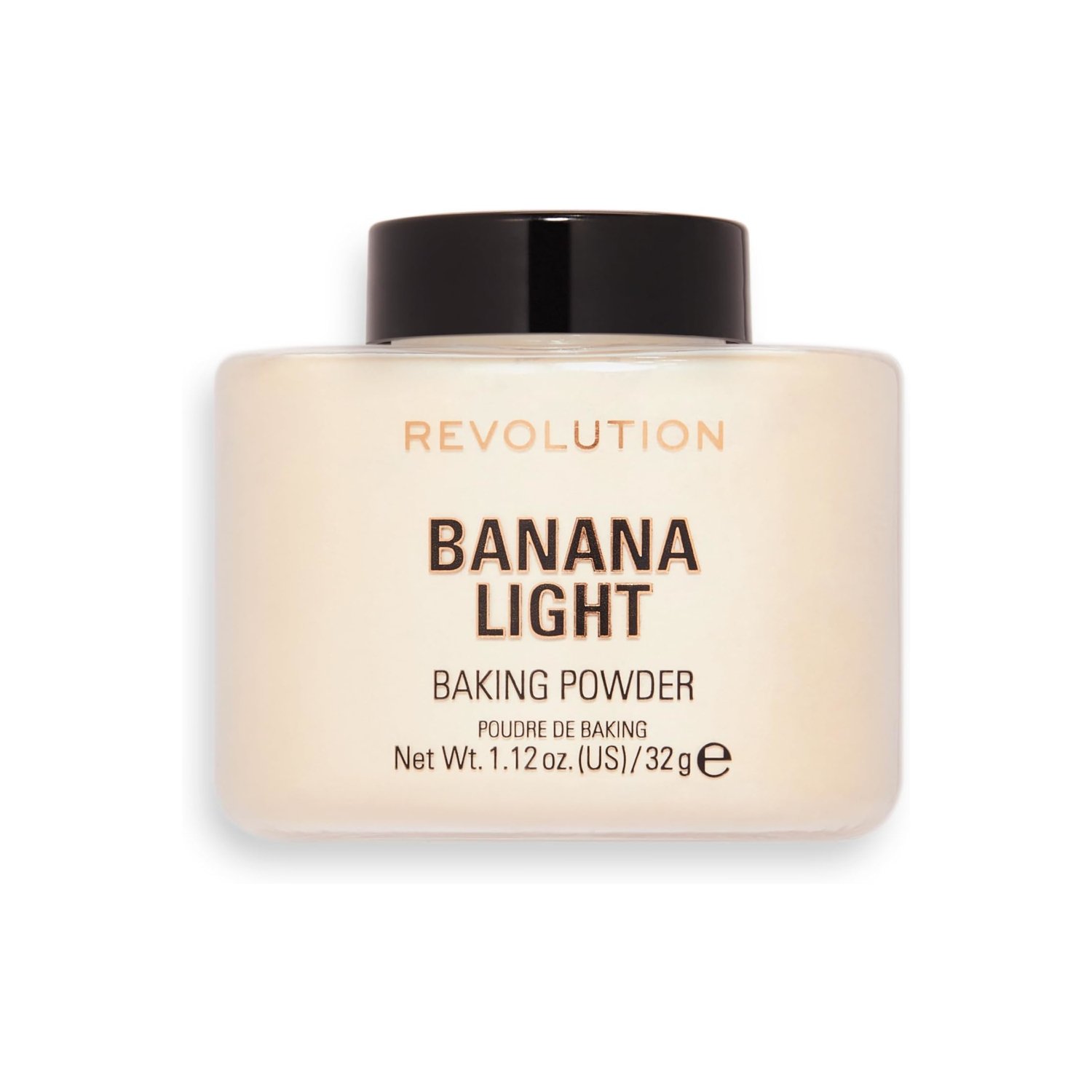 polvos sueltos Revolution Banana Light polvo fijador tono amarillo suave 32g