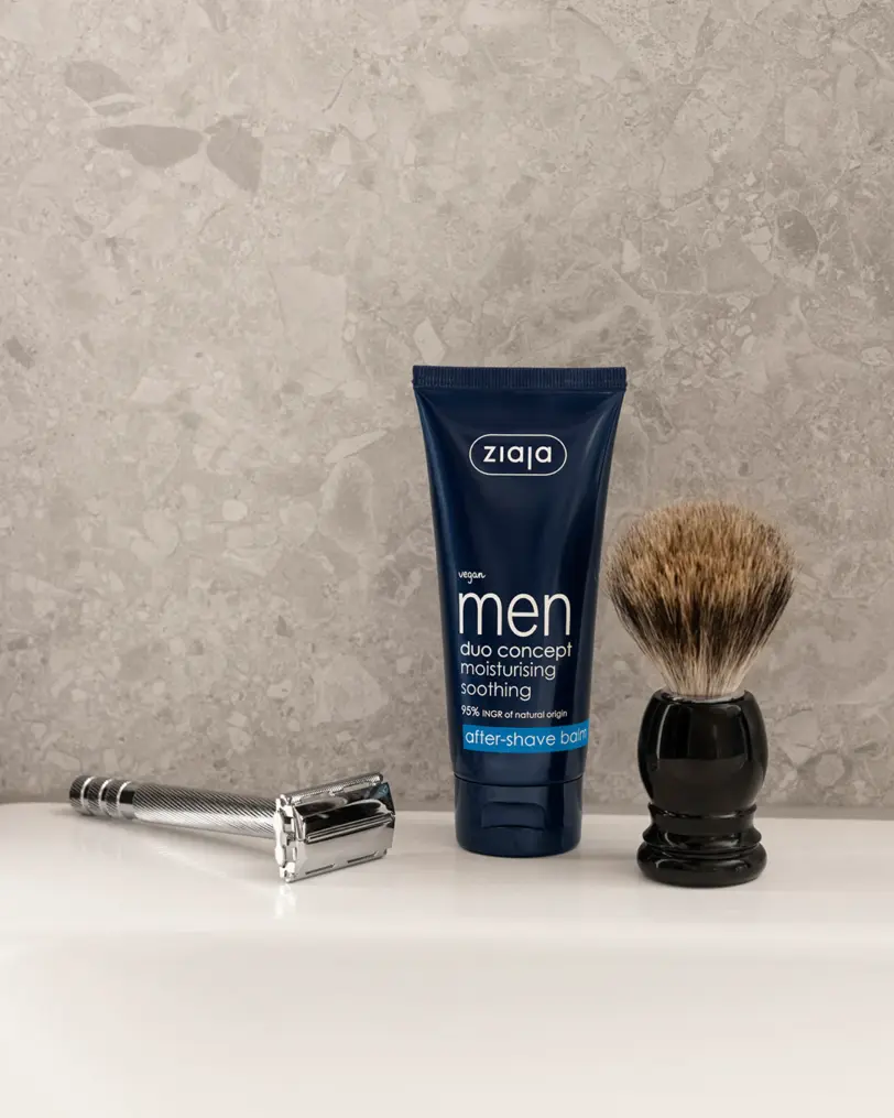piel masculina calmada tras el afeitado con Ziaja MEN