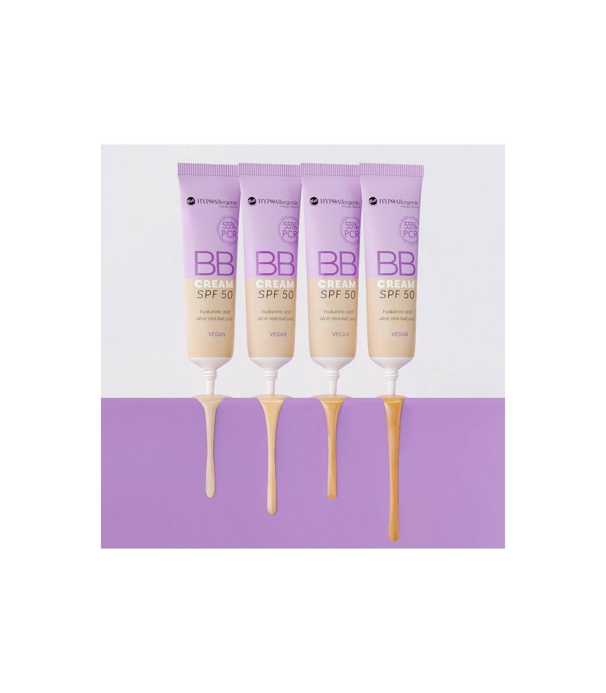 Gama de tonos de la BB Cream SPF 50 hipoalergénica de Bell HYPO