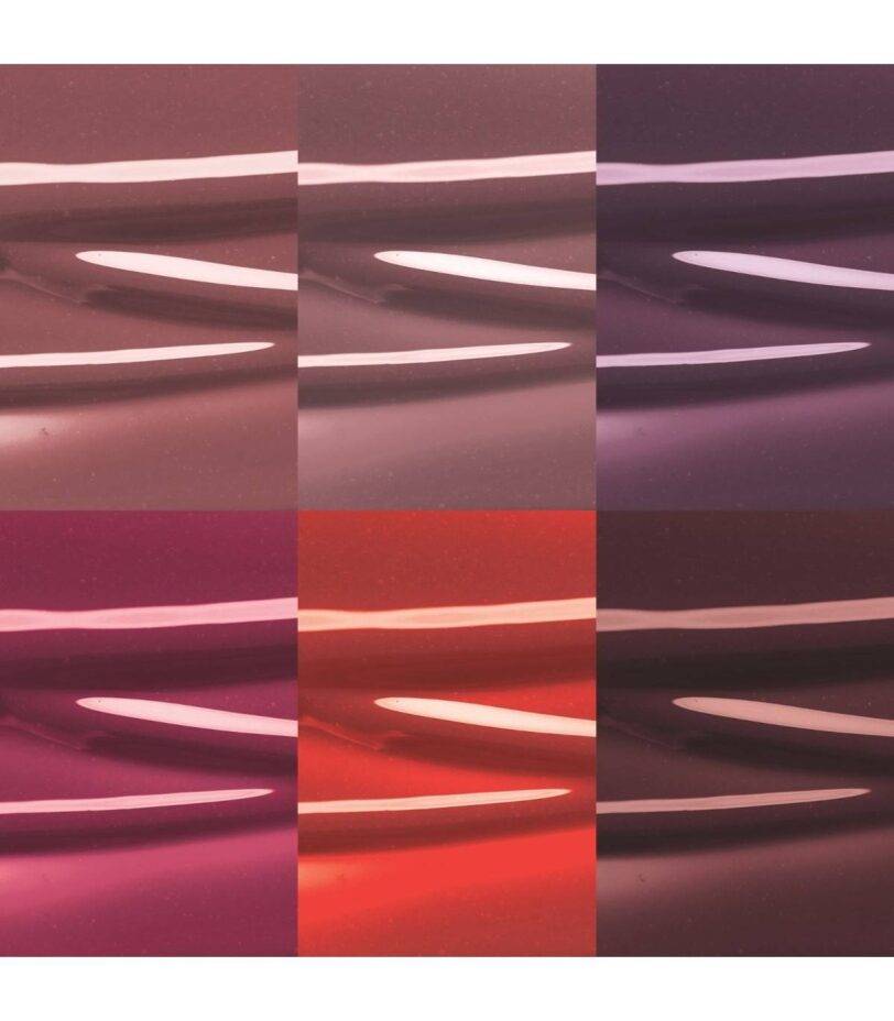 Swatches de la gama de colores del labial líquido hipoalergénico Go Ink!