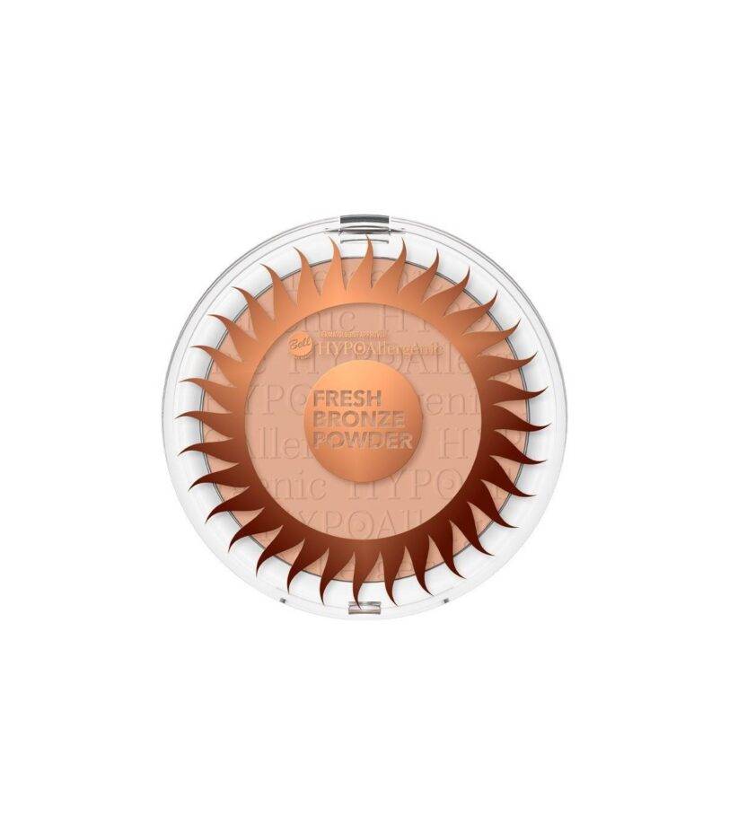 Polvos bronceadores hipoalergénicos Fresh Bronze de Bell HYPO con diseño circular y acabado natural