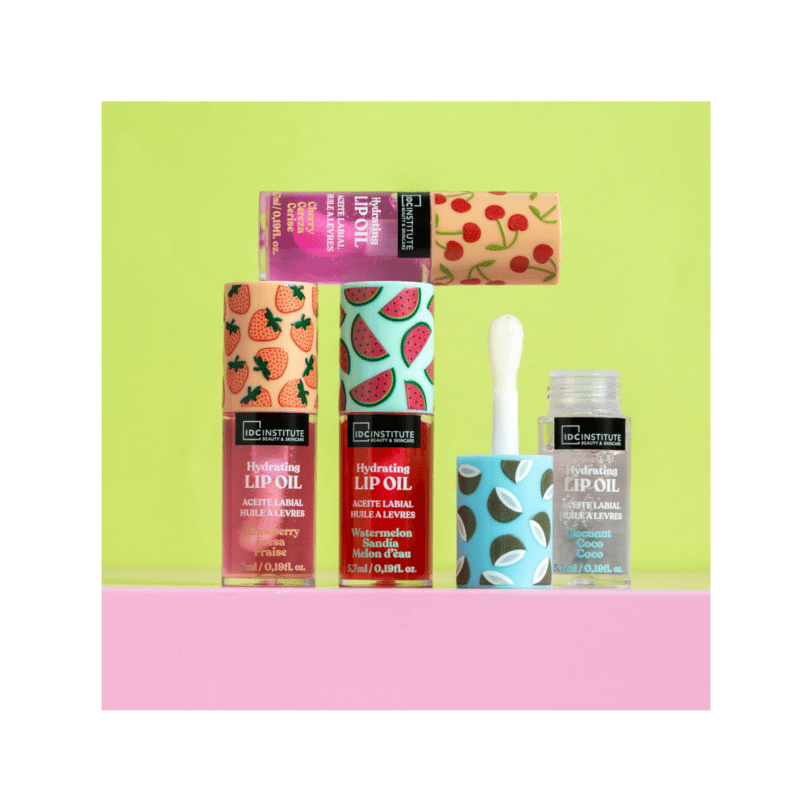 aceite labial IDC Institute abierto aplicador textura ligera hidratante labios brillo natural
