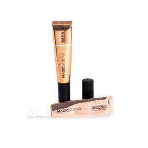 Bronceador líquido Magic Studio Beauty Wand en tonos Hazelnut y Peanut con aplicador cushion