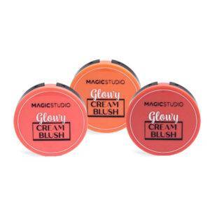 colección de coloretes en crema Magic Studio Glowy Cream Blush en tonos coral y rosados con acabado luminoso