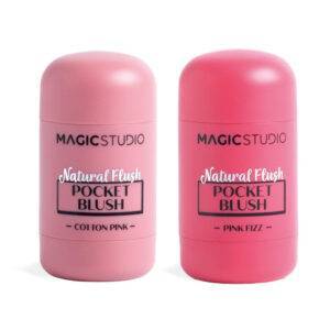 Colorete en stick Magic Studio Natural Flush Pocket Blush en tonos Cotton Pink y Pink Fizz