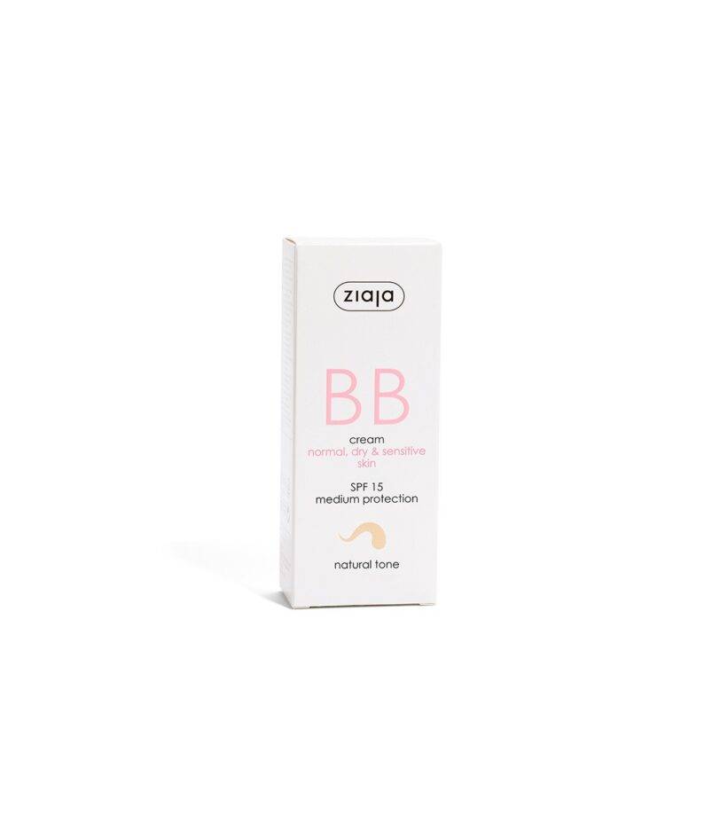 BB cream Ziaja SPF 15 tono natural para piel seca y sensible con acabado uniforme