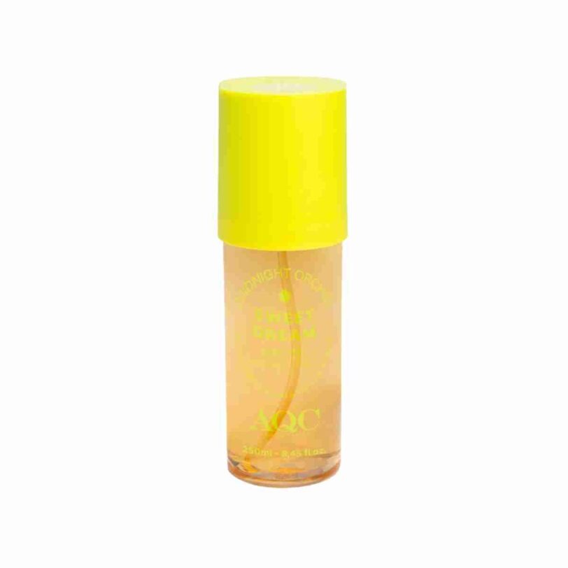 Bruma corporal Mist Midnight Orchid fragancia intensa bruma corporal Mist Midnight Orchid con aroma floral intenso y cálido en envase amarillo