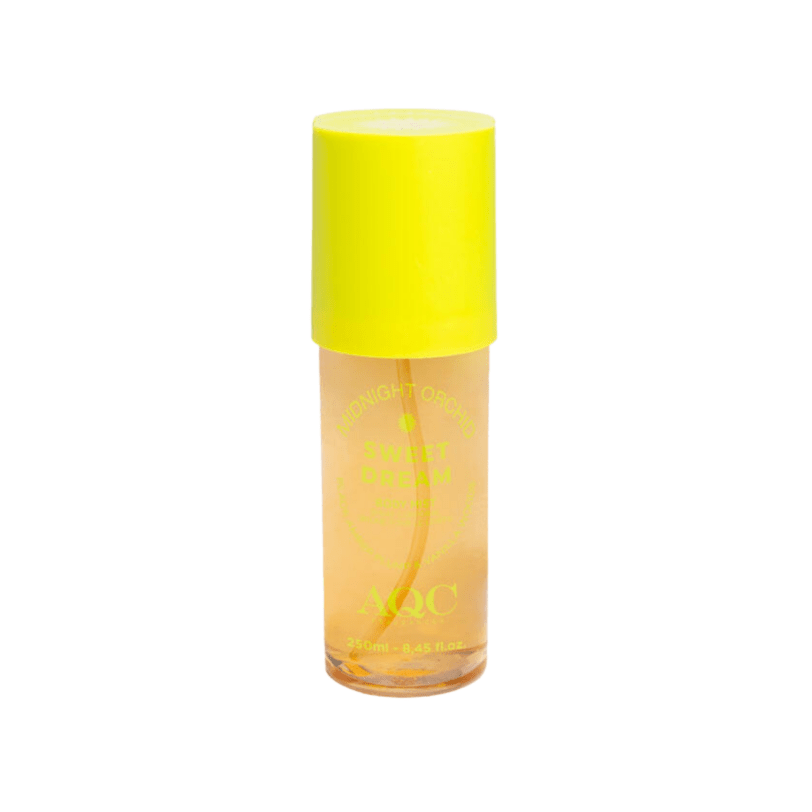 bruma corporal Mist Midnight Orchid con aroma floral intenso y cálido en envase amarillo