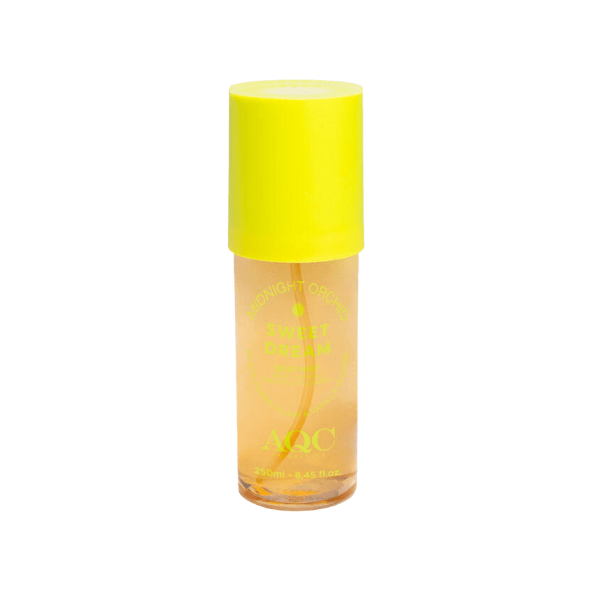 bruma corporal Mist Midnight Orchid con aroma floral intenso y cálido en envase amarillo