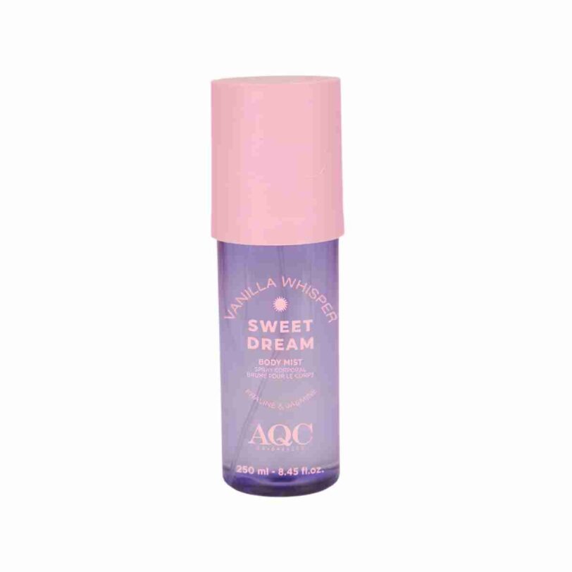 Bruma corporal Sweet Dream Vanilla Whisper AQC bruma corporal Sweet Dream Vanilla Whisper con aroma dulce de vainilla en formato spray