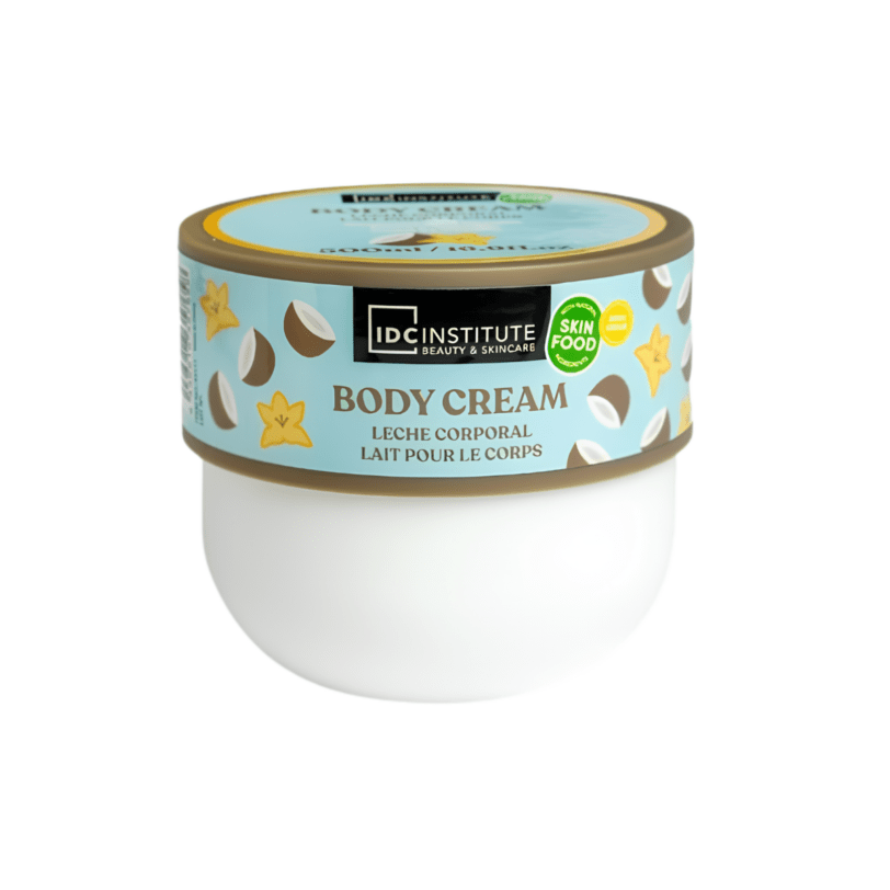 crema corporal coco y vainilla IDC Institute hidratante nutritiva con aroma dulce