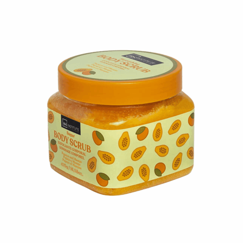 exfoliante corporal idc institute papaya y mango textura azucar elimina impurezas y suaviza la piel