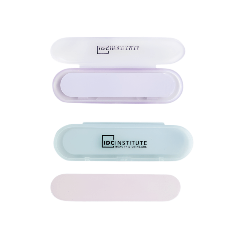 lima de uñas de bolsillo IDC Institute con estuche compacto ideal para llevar en el bolso