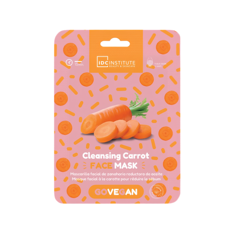 mascarilla facial de zanahoria idc institute limpiadora y reguladora de sebo vegana para piel mixta grasa