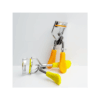 rizador de pestañas idc institute con mango ergonomico en colores amarillo rosa y naranja para curvar pestañas