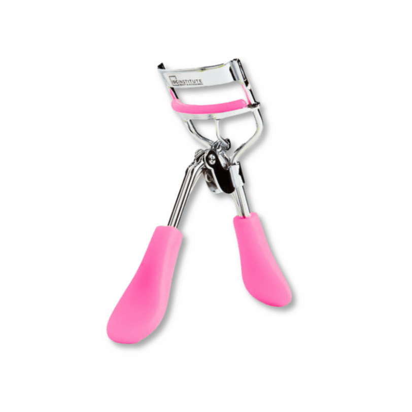 rizador de pestañas rosa idc institute con agarre suave y precision para curvar pestañas