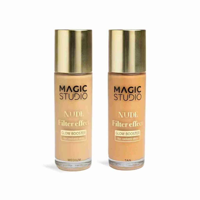 Nude Filter Effect Magic Studio tonos Medium y Tan base glow Magic Studio Nude Filter Effect tonos Medium y Tan comparación