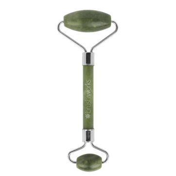 Rodillo facial de jade Brushworks con doble cabezal para masaje y cuidado de la piel