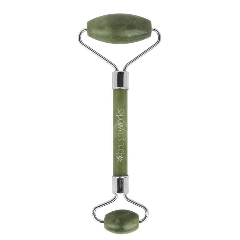 Rodillo facial jade Brushworks doble cabezal Rodillo facial de jade Brushworks con doble cabezal para masaje y cuidado de la piel