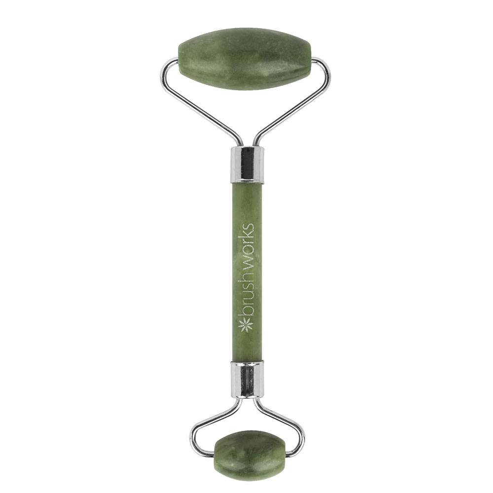 Rodillo facial de jade Brushworks con doble cabezal para masaje y cuidado de la piel