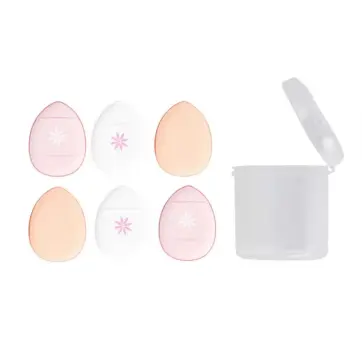 Set de mini borlas de maquillaje Brushworks en diferentes tonos con estuche transparente