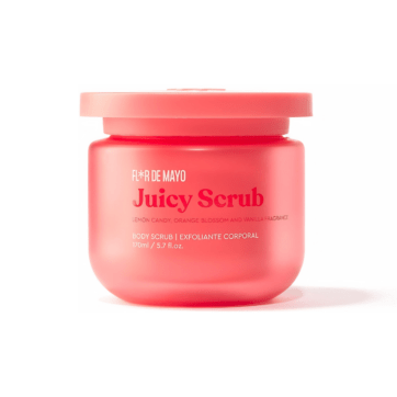 exfoliante corporal juicy flor de mayo con cacao y aromas citricos textura cremosa hidratante