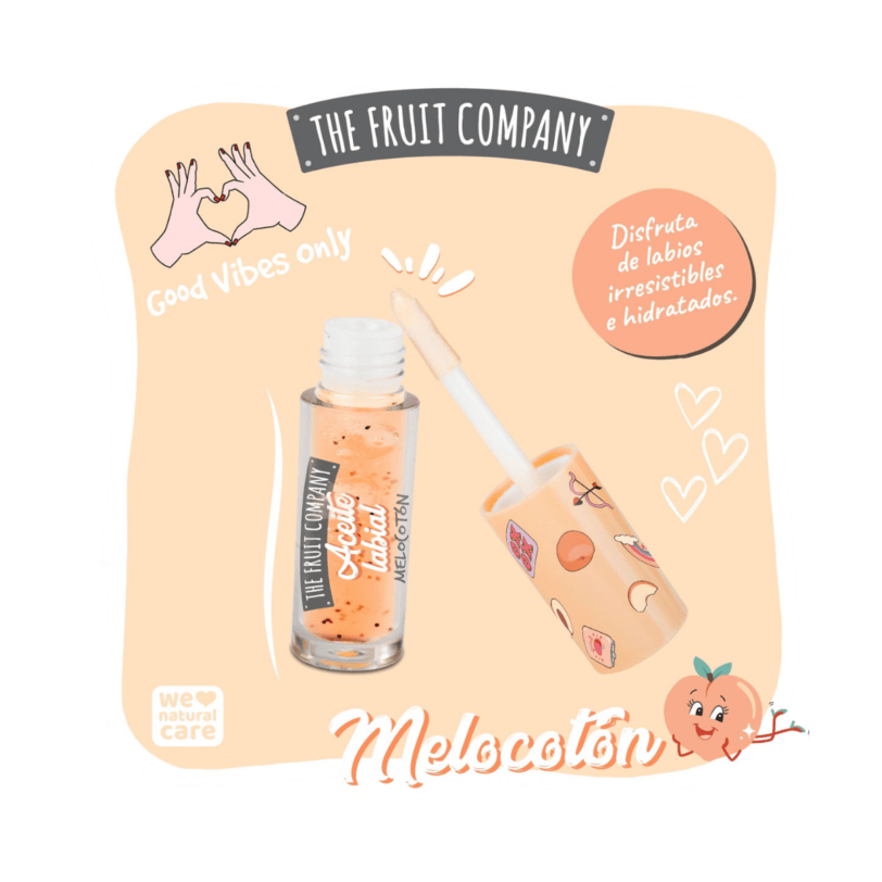 aplicador aceite labial melocoton The Fruit Company textura brillante hidratante labios