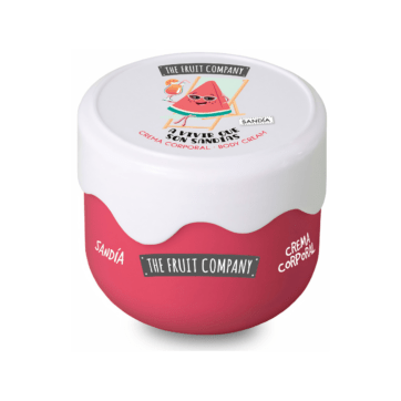 crema corporal The Fruit Company aroma sandía hidratante piel suave textura ligera