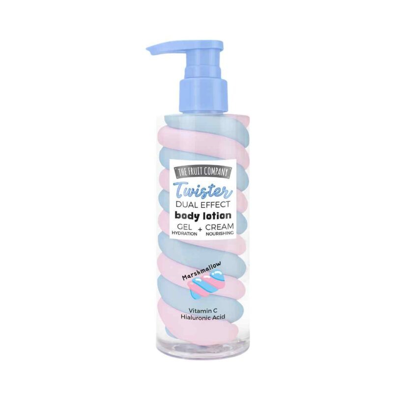 locion corporal twister nube de colores the fruit company con acido hialuronico vitamina c y aroma marshmallow