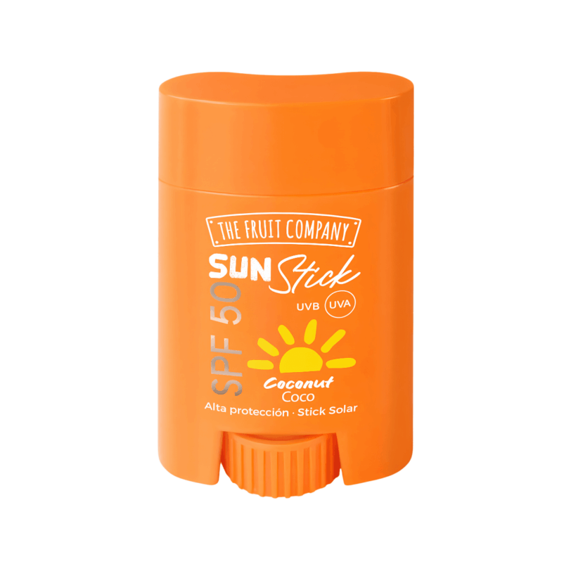 stick solar invisible SPF50 para rostro y cuerpo con aroma coco de The Fruit Company