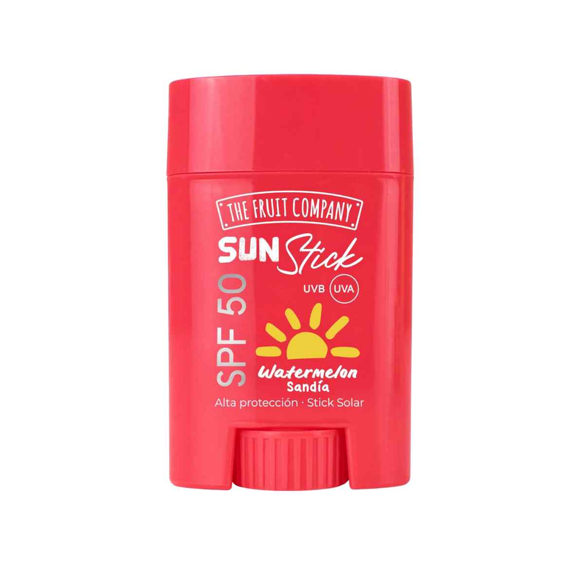 stick solar SPF50 invisible para rostro y cuerpo con aroma a sandía y protección UVA UVB