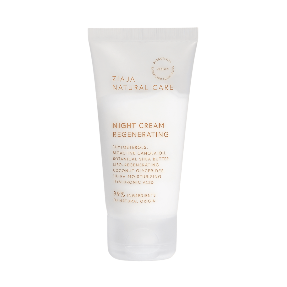 crema facial de noche Ziaja Natural Care con ingredientes de origen natural y efecto regenerador