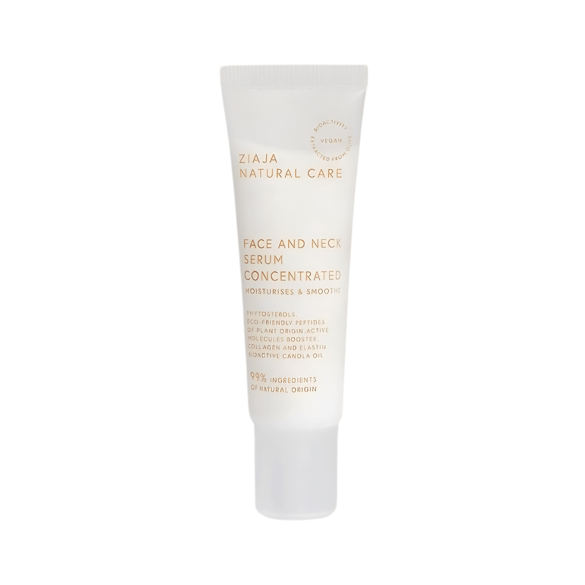 sérum concentrado hidratante y alisante Ziaja Natural Care para rostro y cuello con ingredientes naturales