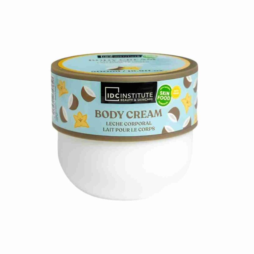 crema corporal coco y vainilla IDC Institute hidratante nutritiva con aroma dulce