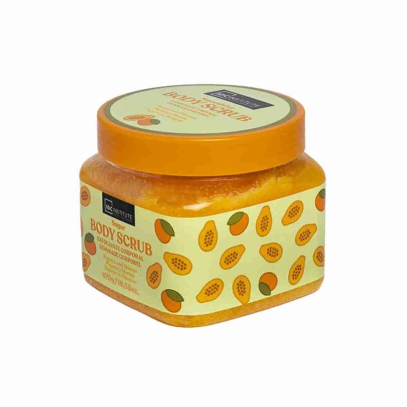 exfoliante corporal idc institute papaya y mango textura azucar elimina impurezas y suaviza la piel