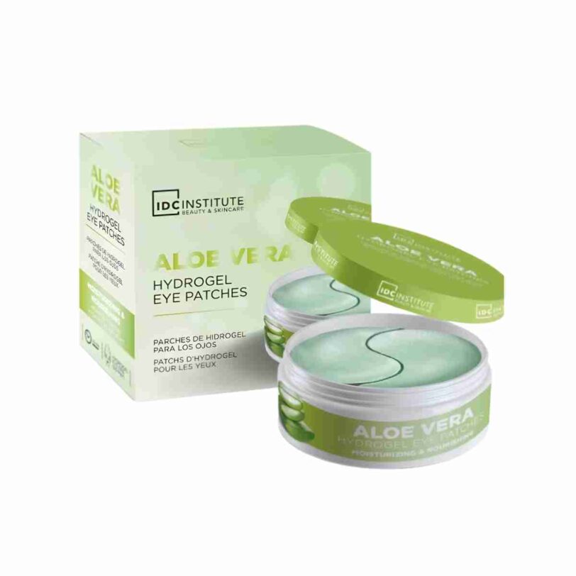 Envase de parches hidrogel de aloe vera para hidratar y nutrir el contorno de ojos