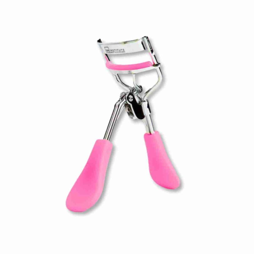 rizador de pestañas rosa idc institute con agarre suave y precision para curvar pestañas
