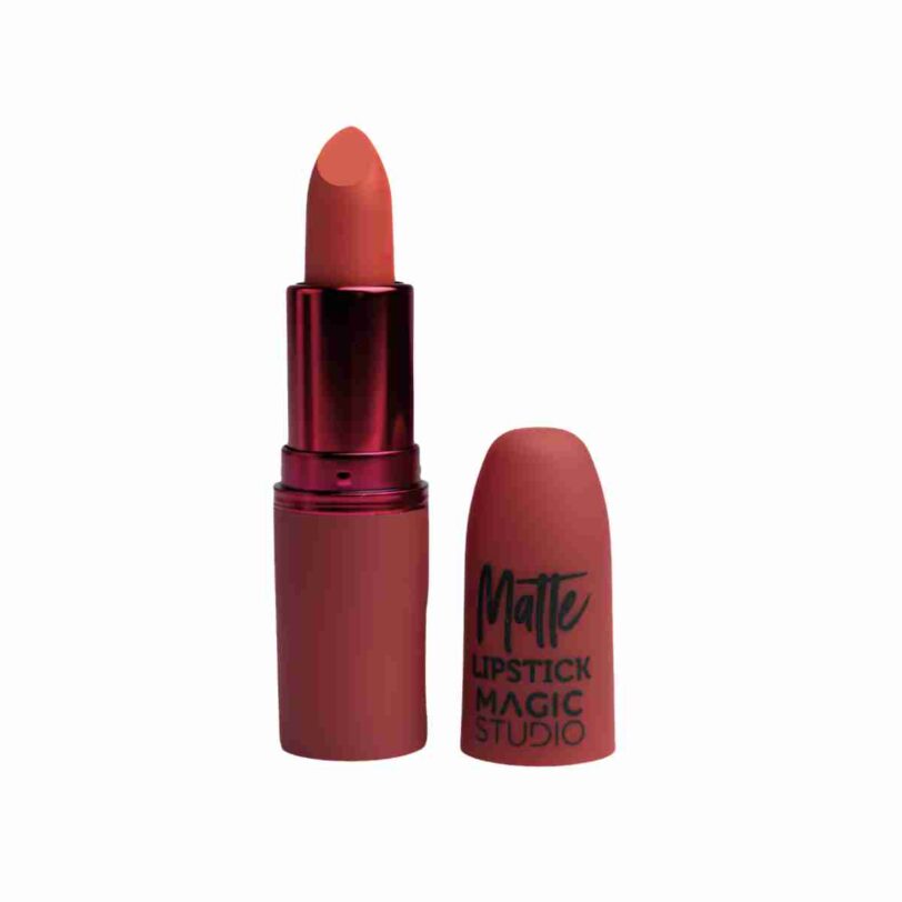 labial mate magic studio tono 02 coral vibrante acabado mate alta pigmentacion